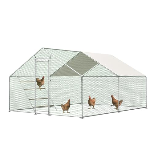 Poulailler Redkid 3x4m avec Serrure de sécurité - Toile de Protection UV imperméable, connexions antidérapantes - Idéal pour Poules, Pigeons, Canards,...