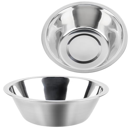 2 cuencos de acero inoxidable grueso para perros, aptos para mascotas, gatos y perros, comederos y cuencos de agua fáciles de limpiar (16 cm)