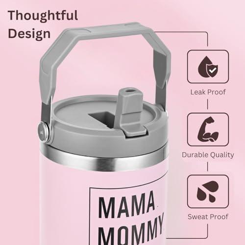vaanshie Mothers Day Gifts, Mama Tumbler 40oz with Handle & Straw - Mama Mommy Mom Bruh Cup, Birthday Gift from Daughter Son, Insulated Stainless Steel Coffee Tumbler for Women by vaanshie - Image 6