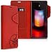 Produktbild kalibri Wallet Case kompatibel mit Sony Xperia 1 - Hülle Leder - Handy Cover Handyhülle Kompass Vintage Dunkelrot