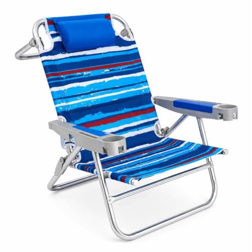 SUNNYFEEL XL 28 Extra Wide Beach Chair for Adults Low Backpack Beach Chair