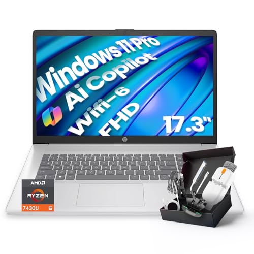 HP 2025 17 inch FHD Business laptops, Powerful AMD Ryzen 5 7430U (6 cores), Windows Copilot, Wi-Fi 6, Numeric Keyboard, Windows 11 Pro, SXK Accessories (32GB RAM, 1TB SSD)