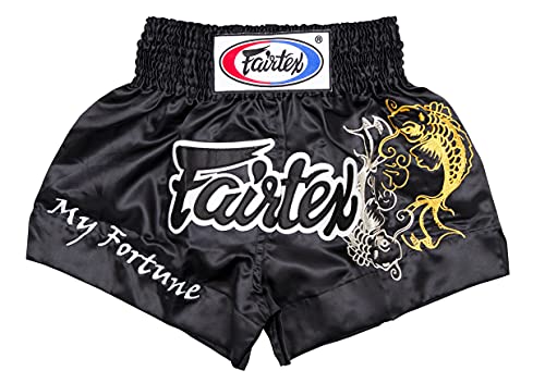 Fairtex Muay Thai Boxing Shorts Traditional Styles (Fortune Black, XX-Large)