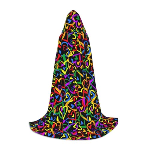 OAZCVBNN Gay Pride - Bata de mago con estampado de arcoíris para Halloween y carnaval, capa con capucha para hombres, mujeres, adolescentes y niños, Negro, M