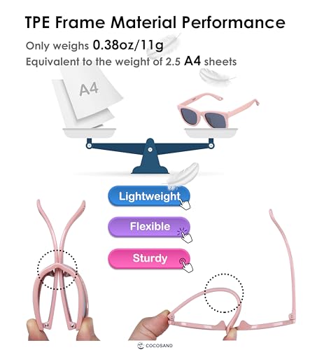 Image of Flexible Polarized Baby Sunglasses with Strap | UV Protection, Bendable, For Toddler Infant Newborn Girl Boy, Age 0-24 Months