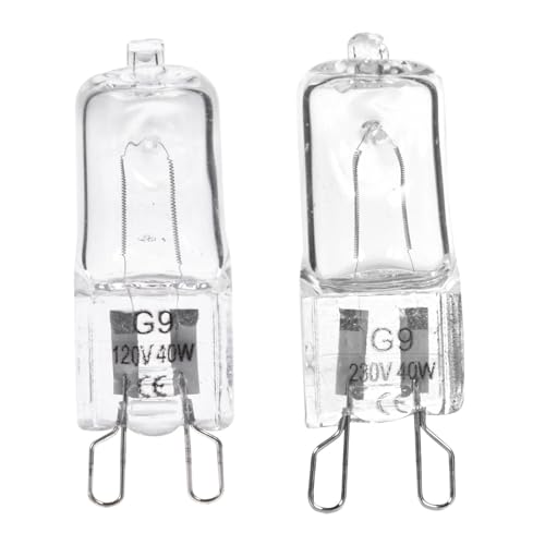 2 Bombillas Halógenas G9 De 40 W Para Horno, 500 °C, Resistentes Al Calor, 2700 K, Blanco Cálido | Bombilla Halógena G9 Para Microondas/horno, 350 Lúmenes, No Regulable, 500 Grados C (110 V)