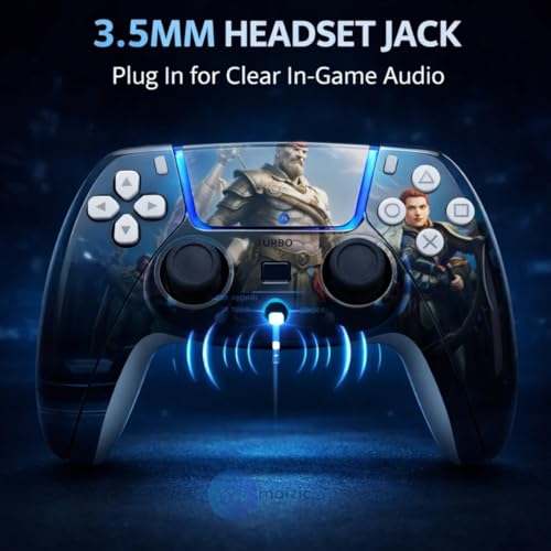 Image of Maizic Smarthome Play-X Warrier Battle Wireless Gaming Controller with Dual Asymmetric Motors, 800mAh Battery, 3.5mm Headset Jack and Plug and Play Support, Compatible with PS4, Windows PC and Android