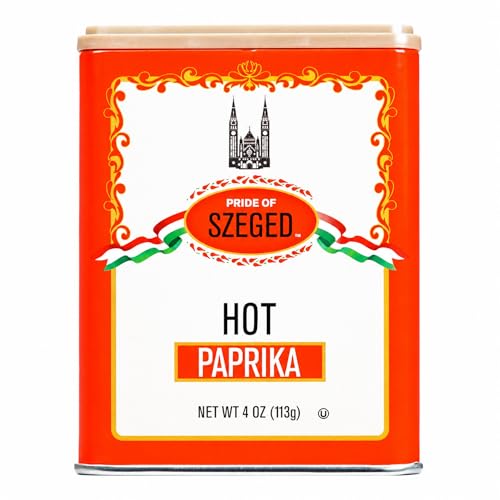 Pride of Szeged Hot Paprika Powder, Bright Red, 4...