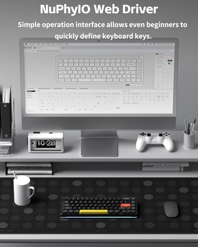 Image of NuPhy Halo V2 IO Wireless Mechanical Keyboard with PBT Keycaps,Hot Swappable Custom Gaming Keyboard,Aluminum Alloy Frame,RGB Backlit,Gasket Structure,BT5.0 /USB-C /2.4GHz Low Latency Office Keyboards