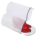 KU Sacchetti per il lavaggio delle scarpe, 2 pezzi, riutilizzabili, per la biancheria, con chiusura lampo, per scarpe, sneaker, per la biancheria, per lavatrice e da viaggio