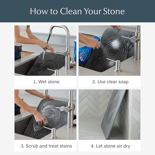 Dorai Home Bath Stone Mat 23.6"x15.4" – Luxury Diatomite Stone Mat, Quick-Dry, Non-Slip, Rain Sandstone