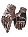 INBIKE Guantes Moto De Piel Cuero 100% con Buen Agarre Y Ventilación, Guantes Motocicleta Vintage con Protecciones Profesional En Los Nudillos(IM805-Marrón,L)