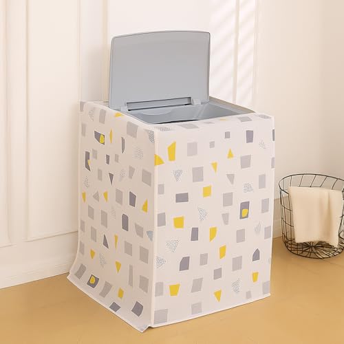 Image of HOKIPO Top Load Washing Machine Cover | Waterproof & Dustproof PEVA Protective Cover for 6kg, 6.5kg, 7kg & 7.5kg Fully Automatic Top Load Machines | Size 60x63x87 cm, Geometric Abstract (AR-5879-D1)