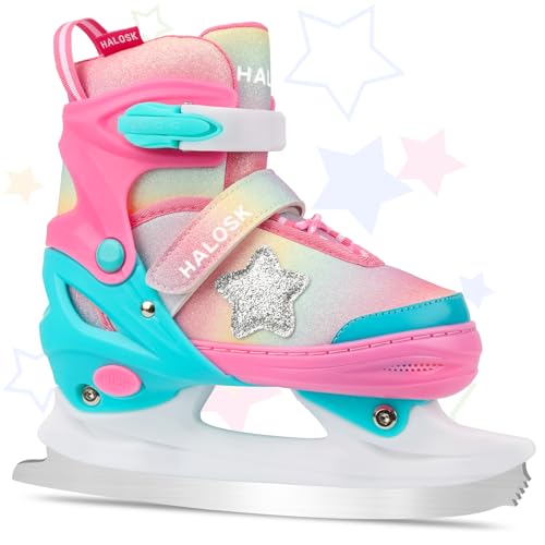 HALOSK Girls Ice Skates for Kids Boys, Adjustable Kids Skates for...