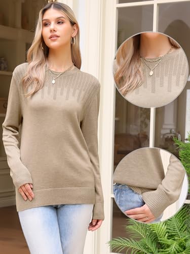 Allegra K Casual Lightweight Sweater for Women's Crewneck Fall Winter Loose Pullover Sweaters Trendy2