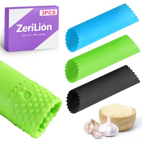 3pcs Silicone Garlic Peeler and Roller Tools