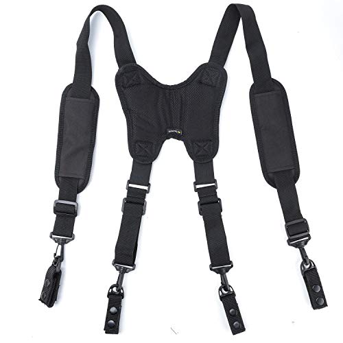Dr.TOUGH Police Suspender for Duty Belt Tactical Suspenders for Law Enforcement with Padded Adjustable Shoulder (Black)