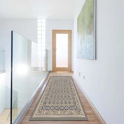 Alfombra de pasillo para cocina gris 40x450cm larga y lavable 6