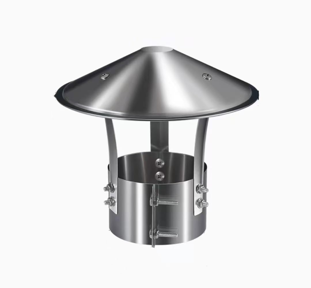GYEQXKT Adjustable 304 Stainless Steel Chimney Cap with Rain Shield – Fits 80-300mm for Stove Pipe & Ventilation Prevents Dirt & Animal Ingress (160mm/6.3")
