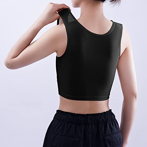 Women Transgender FTM Chest Binder Zip Up Breathable Half Binder Bra4