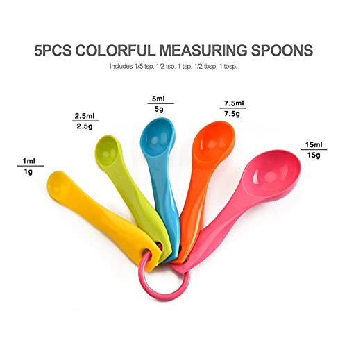 lifcasual Conjunto de colheres de medida de 5 peças para utensílios de cozinha de ingredientes secos