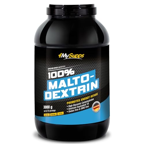 My Supps 100% Maltodextrin Pulver (DE 19) 3 kg – geschmacksneutral & gut löslich – ohne Zusätze – pflanzliches Kohlenhydratpulver – ideal für Kalorien-Shakes – Carbs Made in Germany – 50 Portionen