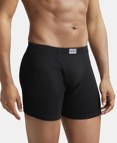Image of Jockey 8008 Men's Super Combed Cotton Rib Solid Boxer Brief with Ultrasoft Concealed Waistband (Pack of 3)