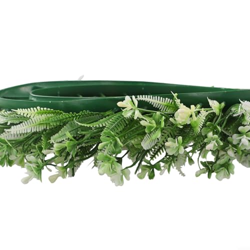 Couronne fleurs artificielles printemps modèle blanc plastique robuste - 7