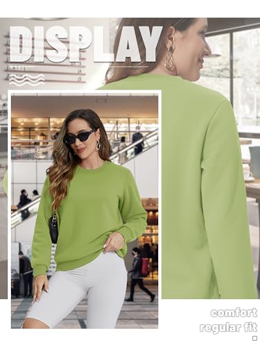 Image of TACVASEN Women's Crewneck Sweatshirt Fleece Lined Sherpa Pullover Winter Shirt Warm Sweaters Long Sleeve Tops