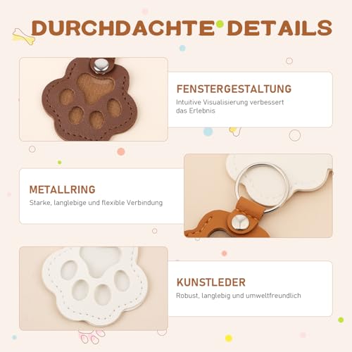 Yanlin 5 Stücke Schlüsselanhänger für Tierhaare, Tierhaare, Gedenkflasche, Schlüsselring Für Haustier Gedenk, Bezaubernde Pfotenabdruck-Schlüsselanhänger mit Druckknopf, für Hunde Katzen, Pfotenform