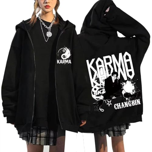 Amazon.com: KARMA Album STAR Zip Up Hoodie Jacket Felix Hyunjin