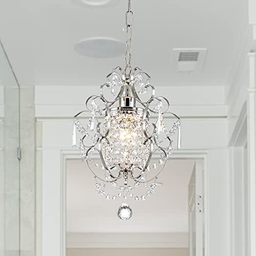 Pasentel Crystal Mini Pendant Light 1-Light Chandelier Fixture Ceiling Light Flush Mount For Kitchen Island,Bedroom,Bathroom,Dining,Living Room #TOP4