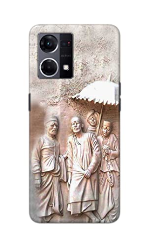 Image of Printed Hard Back Cover Case for Oppo Reno7 4G | Oppo Reno 7 4G Back Cover (Sai Baba) -1803