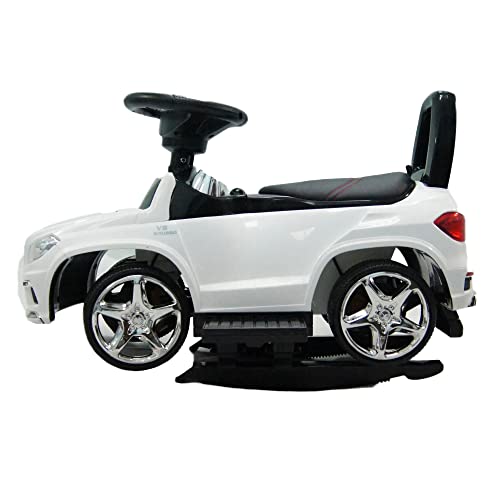 Best Ride-On Cars Baby Toddler 4-in-1 Mercedes Push Car Stroller w/ Led Lights for Ages 1-3, White