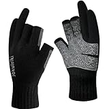 Jökulríki Merino Wool Gloves 3-Cut Fingerless Gloves for Men Women Cold...