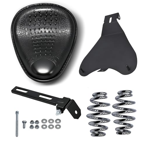 Motorcycle PU leather Solo Seat w/Seat Base Black Replacement for Honda ACE VT 1100 750 Suzuki Sportster Bobber Chopper