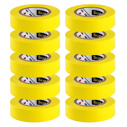 Scotch Ruban isolant en vinyle ? codage couleur, 1/2 in. x 20 ft. (Jaune) 10-pack