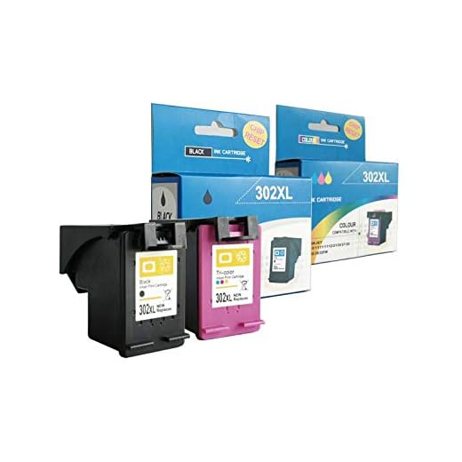 alleda Uppdaterad för HP 302XL skrivarpatroner kompatibel HP DeskJet 110 DeskJet 3630 3636 3639 3830 OfficeJet 2130 3831 3833 OfficeJet 4527 4650 4652 4655 5230 Envy 455 20 45 25 (set med 2 patroner)