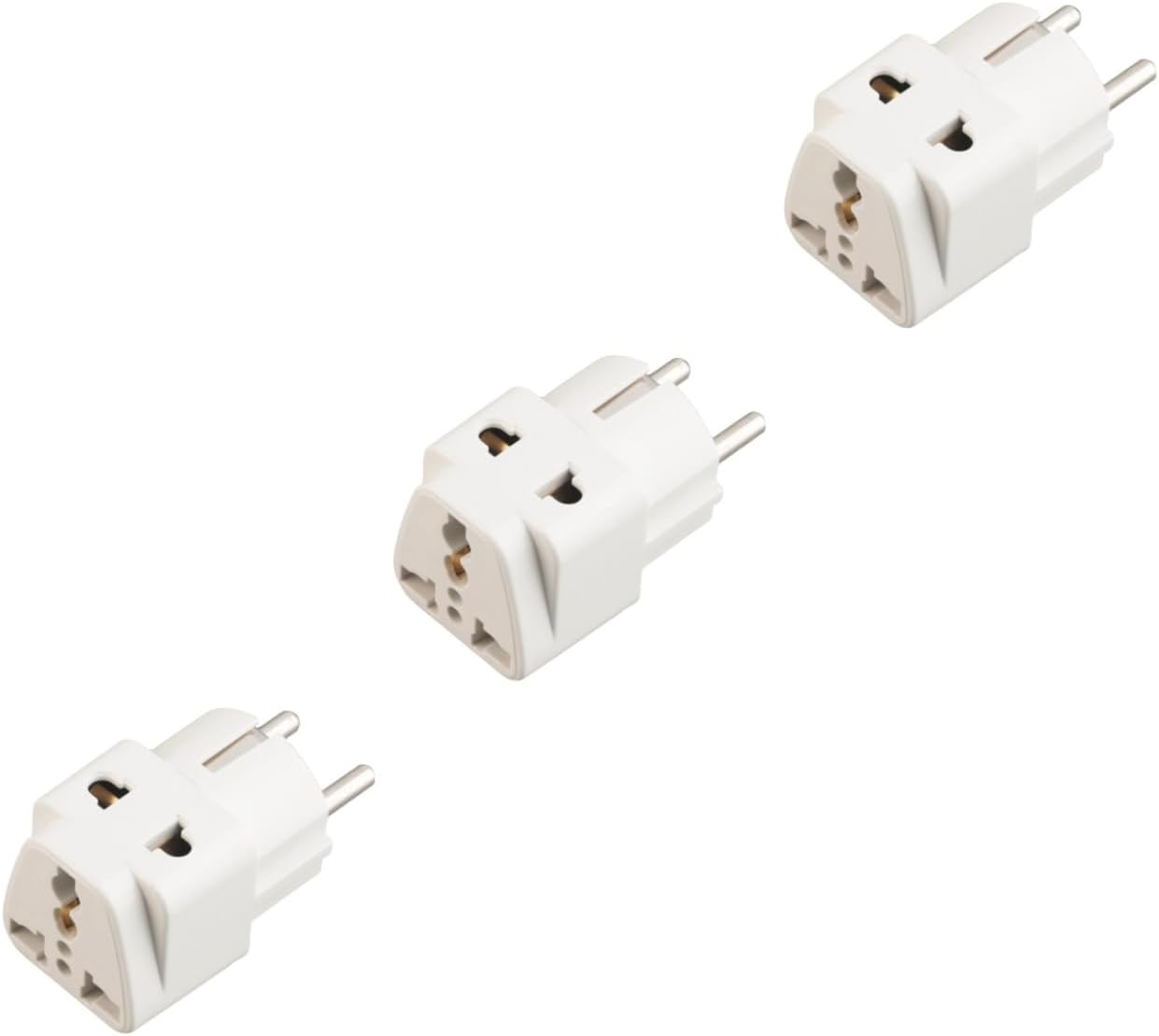 Hemobllo Adattatore convertitore di potenza da 3 pezzi per Europa Adattatore universale Adattatori adattatori europei Universali per Europa Adattatore universale per spina