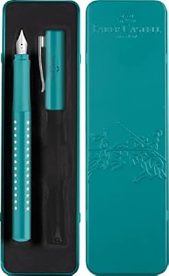 Faber-Castell 201516 - Pluma estilográfica Sparkle  ancho de plumín M  Océano  en estuche de regalo