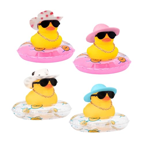 KRYMSON 2 peças de patos de carro decoração para tablier de carro, acessórios para carro, pato de borracha personalizado, pato oscilante, decoração de carro, acessórios interessantes para o carro