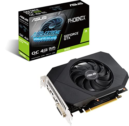 ASUS Phoenix GeForce GTX 1650 OC Edition GDDR6 V2 Gaming Grafikkarte (PCIe 3.0, 4GB GDDR6 Speicher, 1x HDMI 2.0b, 1x DisplayPort 1.4a, 1x DVI-D, PH-GTX1650-O4GD6-P-V2)