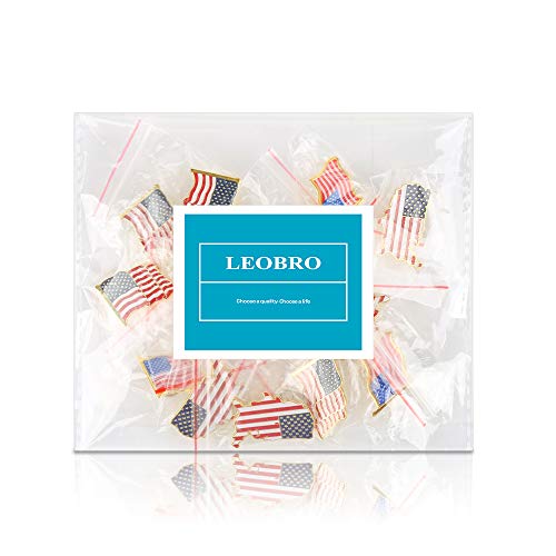 image for 15 Pack 3 Styles American Flag Lapel Pins, LEOBRO USA Flag Pins, Ename