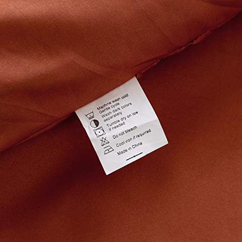 Rosgonia Terracotta Comforter Set - 3Pcs (1 Comforter & 2 Pillowcases) Rust Queen Comforter Set For Women And Men- Reversible Soft Warm Lightweight Microfiber Comforter For All Season #TOP6