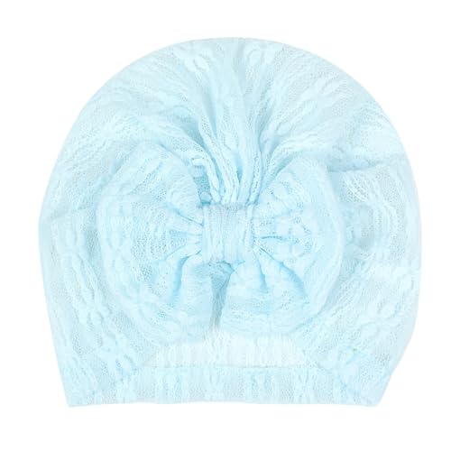 Newborn Lace Hats with Bowknot Solid Color Baby Turban Breathable Infant Beanie Caps.(MZ19)4