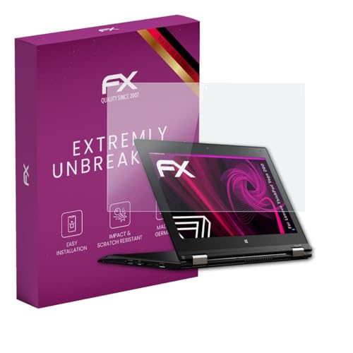 atFoliX Glasfolie kompatibel mit Lenovo ThinkPad Yoga 260 Panzerfolie, 9H Hybrid-Glass FX Schutzpanzer Folie