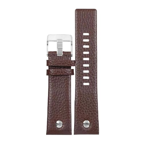 Bracelet montre cuir litchi haut de gamme pour homme avec boucle acier robuste
