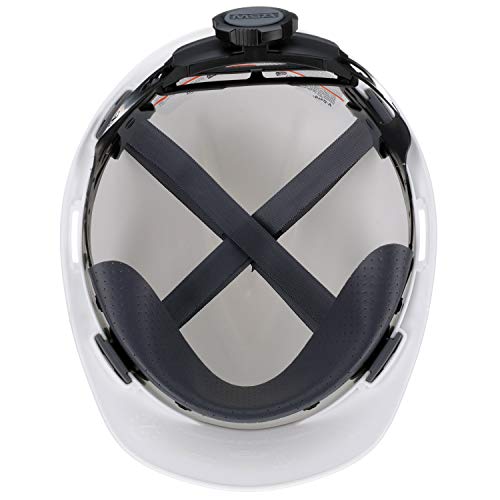 MSA-475358 White V-Gard Polyethylene Cap Style Hard Hat With 4 Point RatchetRatchet Suspension