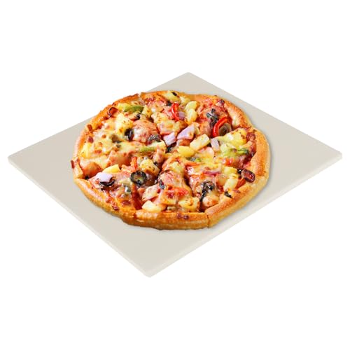 Pierre à pizza 30,5 x 30,5 cm, carrée, cordiérite, résistante à la chaleur 800 °C, durable, lisse, pour pizza, pain, biscuits, pour four, barbecue, four à pizza