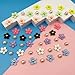 Ziigole Cute Flower Shoe Charms for Women, 18Pcs Acrylic Pink Daisy Charms with Pearls Decoration for Girls' Clog Sandals, DIY Shoe Decoration Charms, Perfect Birthday Party Favors